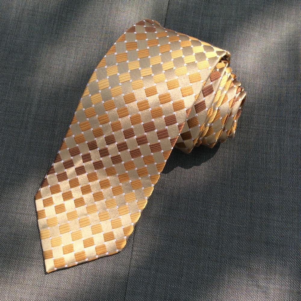 Cezani Classic Silk Tie, Checkered